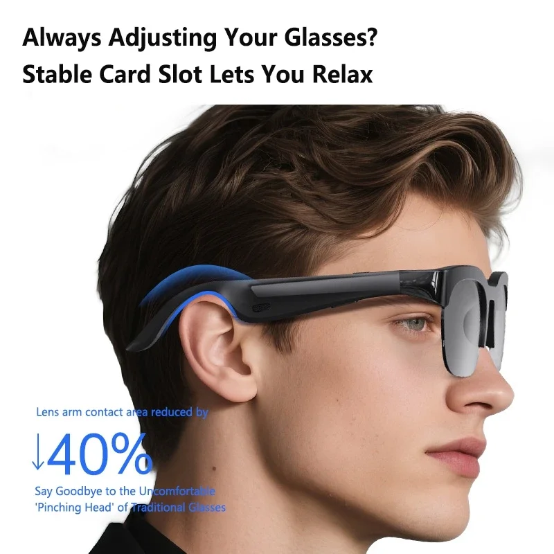 Smart Glasses Lens - Lenovo 8K スマートAIグラス 1800MP 翻訳機能搭載 Bluetooth通話録音機能