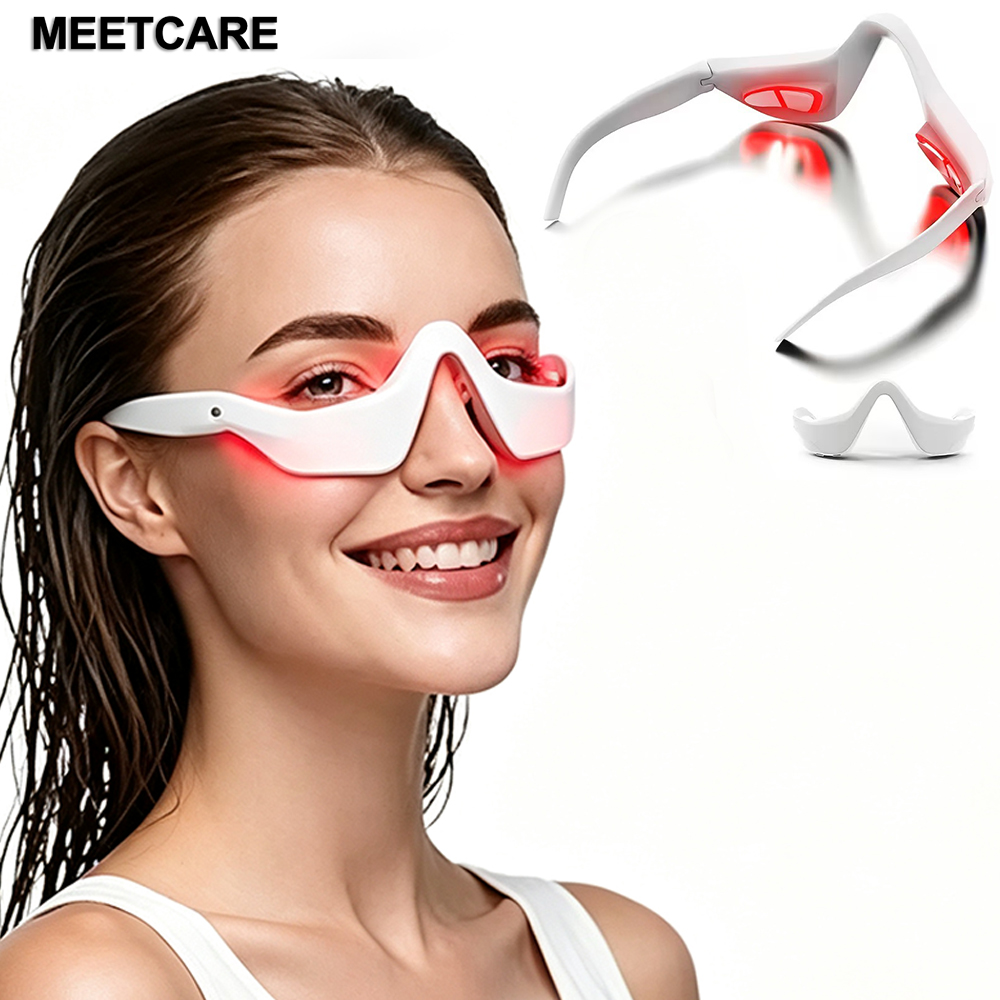 Light Therapy Glasses - アイケア美顔器 3D赤色光 眼元リラックスマッサージ 疲労軽減 クマ改善 眉間の小じわをなめらかに